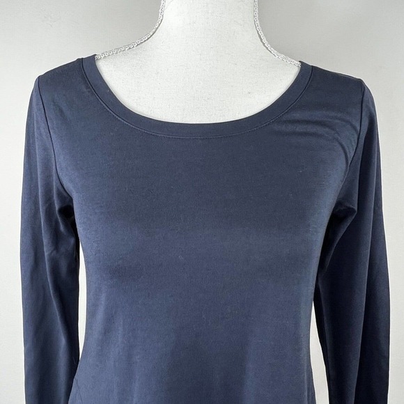 LOGO Lori Goldstein Navy Lace Hem Tunic Top Size XXS Dress - Picture 2 of 11